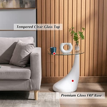 COSVALVE Round Glass Coffee Table for Stylish Spaces and Use