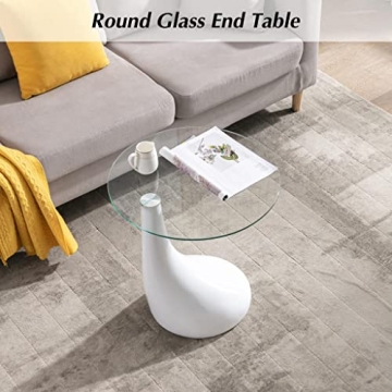 COSVALVE Round Glass Coffee Table for Stylish Spaces and Use