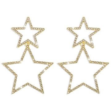 Gold Star Dangle Earrings Fashionable and Lightweight Jewelry