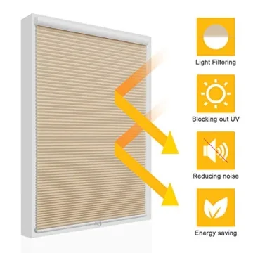 Cellular Blinds Cordless Shades for Windows Single Cell Shade - Provide Privacy and Filters Light - 31 x 64 inch, Ivory Beige(Light Filtering)