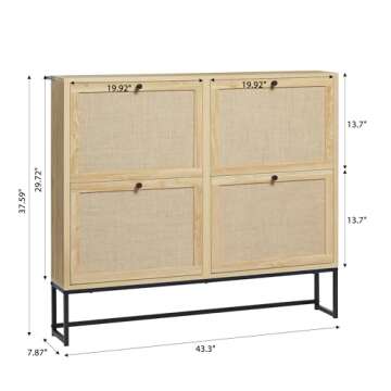 Stylish NVETHM Shoe Cabinet - Chic 4-Tier Organizer