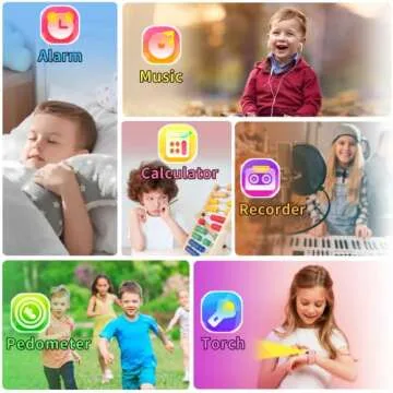 Smart Watch for Kids with 24 Puzzle Games HD Touch Screen Camera Music Player Pedometer Alarm Clock Calculator Flashlight 12/24 hr Gifts for 4-12 Year Old Boys Toys for Kids