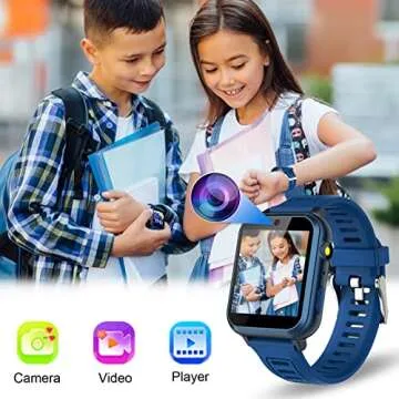 Smart Watch for Kids with 24 Puzzle Games HD Touch Screen Camera Music Player Pedometer Alarm Clock Calculator Flashlight 12/24 hr Gifts for 4-12 Year Old Boys Toys for Kids
