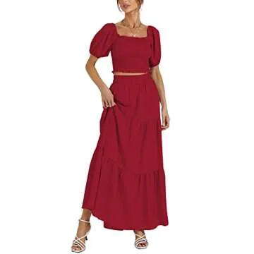 Rooscier Women's Polka Dots 2 Piece Summer Outfit