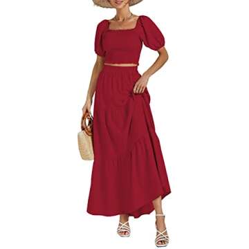 Rooscier Women's Polka Dots 2 Piece Summer Outfit