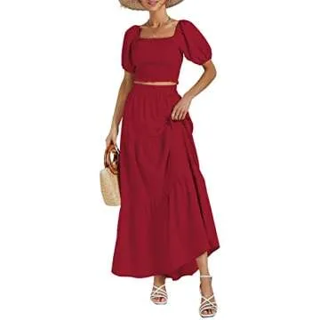 Rooscier Women's Polka Dots 2 Piece Summer Outfit