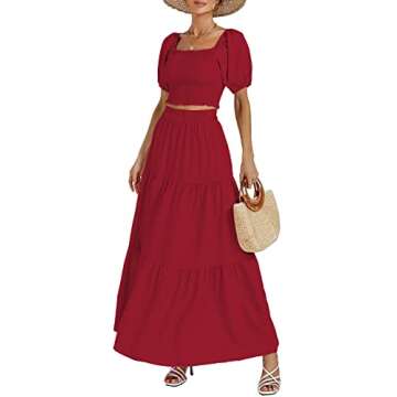 Rooscier Women's Polka Dots 2 Piece Summer Outfit