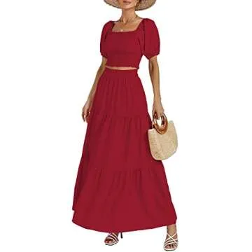 Rooscier Women's Polka Dots 2 Piece Summer Outfit