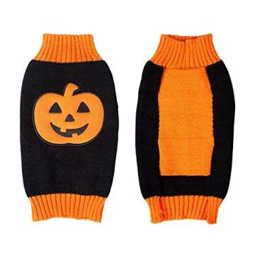 BOBIBI Pet Clothes The Halloween Pumpkin Cat Dog Sweater, Dog Knitwear, Dog Apparel, Pet Sweatshirt