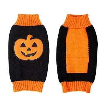 BOBIBI Pet Clothes The Halloween Pumpkin Cat Dog Sweater, Dog Knitwear, Dog Apparel, Pet Sweatshirt