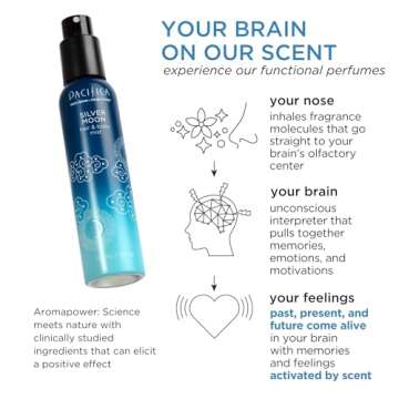 Pacifica Hair Perfume & Body Fragrance Spray Mist - Silver Moon with Tonka, Santal, Cardamom, Vanilla Bean, Musk & Amber – Alcohol-Free, Vegan & Cruelty-Free, 5 oz (1 Count)