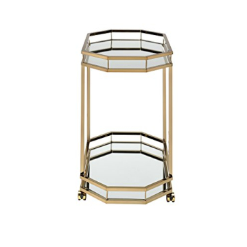 Chic Acme Lacole Serving Cart with Gold Frame and Mirrors