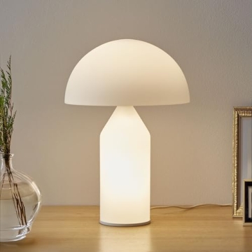 Brightech Venus Glass Table Lamp - Unique Mushroom Design with Dimmable LED Bulb for Stylish Home De...