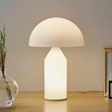Brightech Venus Glass Table Lamp - Unique Mushroom Design with Dimmable LED Bulb for Stylish Home De...