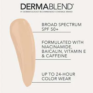 Dermablend Continuous Correctionâ„¢ Tone-Evening CC Cream Foundation SPF 50+, Full Coverage Foundation Makeup & Color Corrector, Non-Comedogenic , 1 Fl Oz (Pack of 1)