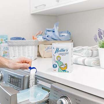 Nellie's Laundry Soda - Concentrated Laundry Detergent Powder - Bulk 400 Loads - Eco-Friendly, Biode...
