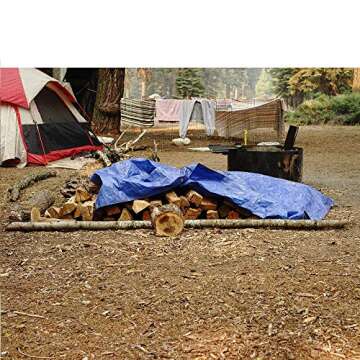 Grizzly Tarps by B-Air 8' x 10' Large Multi-Purpose Waterproof Heavy Duty Poly Tarp with Grommets Ev...