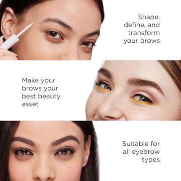 Arches & Halos Angled Bristle Tip Waterproof Brow Pen - Water Based And Smudge Proof - Fills In Sparse Eyebrows And Gives Fuller Effect - Covers Scars Or Overplucked Brows - Dark Brown - 0.051 Oz