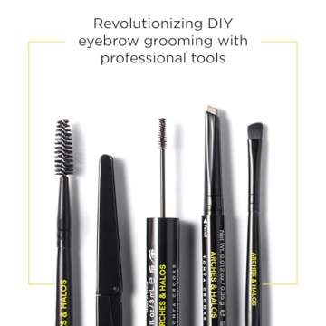 Arches & Halos Angled Bristle Tip Waterproof Brow Pen - Water Based And Smudge Proof - Fills In Sparse Eyebrows And Gives Fuller Effect - Covers Scars Or Overplucked Brows - Dark Brown - 0.051 Oz