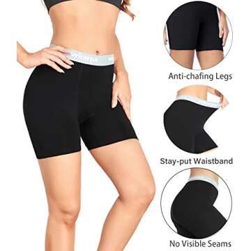 wirarpa Women's Boxer Briefs Cotton Underwear Anti Chafing Boy Shorts Panties 5.5" Inseam 4 Pack