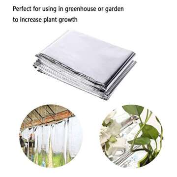 6 Pack High Silver Reflective Mylar Film, Garden Greenhouse Covering Foil Sheets Effectively Increase Plants Growth