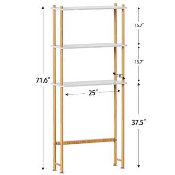 AmazerBath Bamboo Over The Toilet Storage Shelf, Bathroom Storage Organizer Rack, 3-Tier Bathroom Sh...