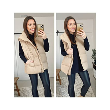 Athlisan Women's Zip Up Puffer Vest Warm Stylish Winter Coat