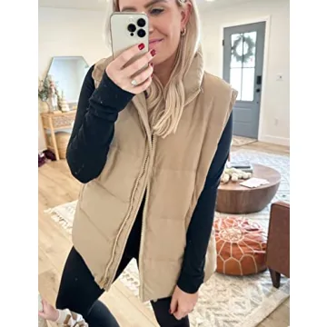 Athlisan Women's Zip Up Puffer Vest Warm Stylish Winter Coat