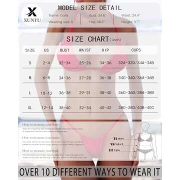 XUNYU Sexy Women's Thong Bikini Set - Adjustable Two Piece Swimwear
