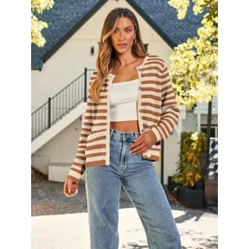 LILLUSORY Women's Cable Knit Cardigan Sweater for Fall