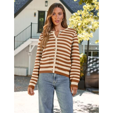 LILLUSORY Women's Cable Knit Cardigan Sweater for Fall