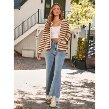 LILLUSORY Women's Cable Knit Cardigan Sweater for Fall