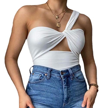 Sdencin Women Sexy One Shoulder Twist Bandage Crop Top - Versatile Cami for Every Occasion