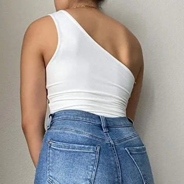Sexy One Shoulder Crop Top for Effortless Style