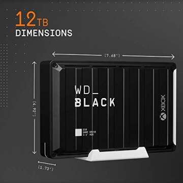 Western Digital BLACK 12TB D10 Game Drive for Xbox - Desktop External Hard Drive HDD (7200 RPM) with...