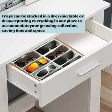 Homeanda Wooden Sunglasses Organizer - 12 Grid Elegance