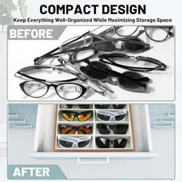 Homeanda Wooden Sunglasses Organizer - 12 Grid Elegance