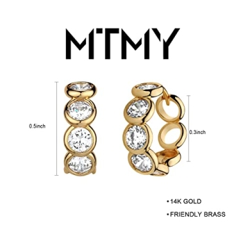 MTMY 14K Gold Huggie Hoop Earrings - Minimalist Chic