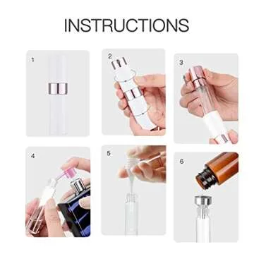 LISAPACK 8ML Travel Atomizer Perfume Spray Bottle Set