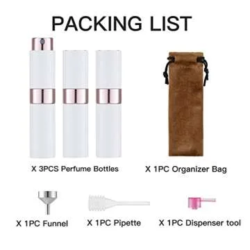LISAPACK 8ML Travel Atomizer Perfume Spray Bottle Set