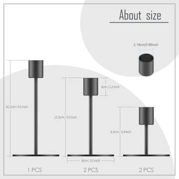 smtyle Black Candlestick Holders Taper Metal Candle Holders for Wedding Table Certerpieces Dinner Pa...