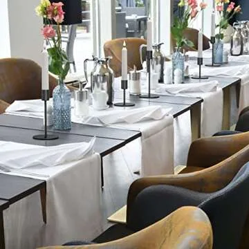 smtyle Black Candlestick Holders Taper Metal Candle Holders for Wedding Table Certerpieces Dinner Party Set of 5 Candle Stand with Mirror Drip Tray