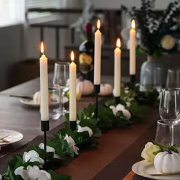 smtyle Black Candlestick Holders Taper Metal Candle Holders for Wedding Table Certerpieces Dinner Party Set of 5 Candle Stand with Mirror Drip Tray