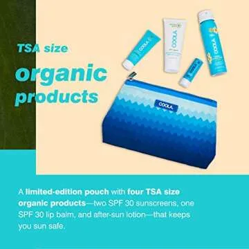 COOLA Organic Sunscreen and Lip Balm SPF 30 Sun Protection Kit, Dermatologist Tested and TSA Approved, Vegan and Gluten Free, 4 Items Total