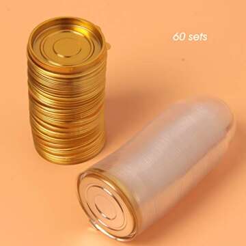 HAPY SHOP 60 Pcs Clear Plastic Mini Cake Box, 2 Inch Cupcake Container with Clear Dome Plastic Muffins Cheese Pastry Dessert Mooncake Display Holder for Wedding Birthday Party (Gold)