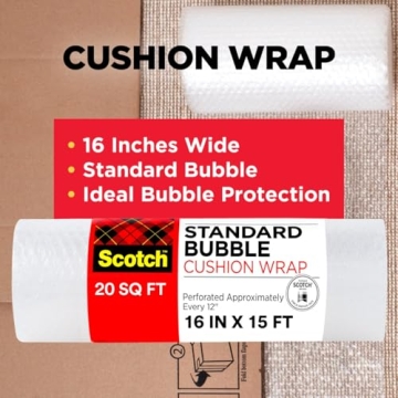 Scotch Premium Bubble Wrap 16x15 Feet for Safe Shipping