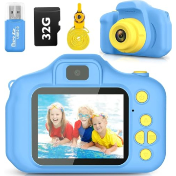 Desuccus Kids Camera: HD Digital Video Camera with 32GB SD Card & 5 Puzzle Games for Ages 3-9