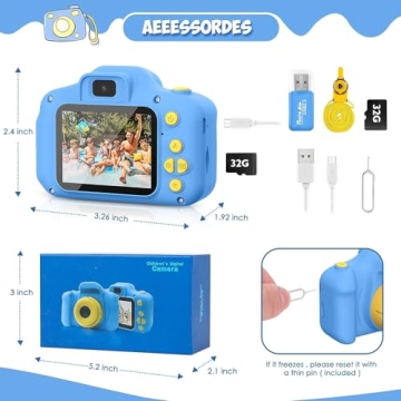 Desuccus Kids Camera HD Digital Video with 32GB SD Card