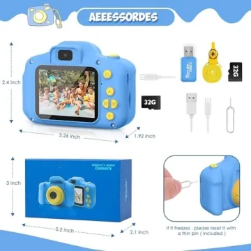 Desuccus Kids Camera HD Digital Video with 32GB SD Card