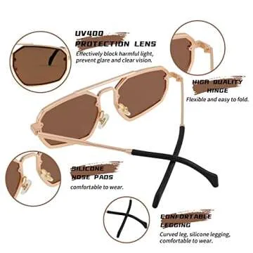 FEISEDY Small Sunglasses for Men & Women - UV400 Protection